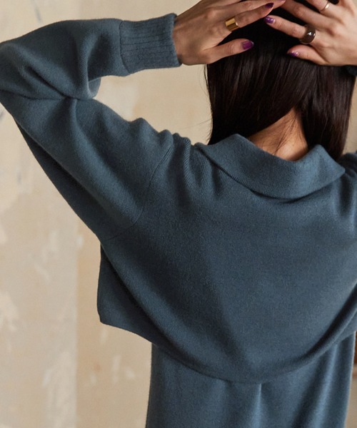 Keeepy（キーピー）の「【Keeepy】knit sleeveless dress & open collar pullover ensemble（ワンピース・レディース・エンジ/ブルー・FREE）」の5枚目の写真