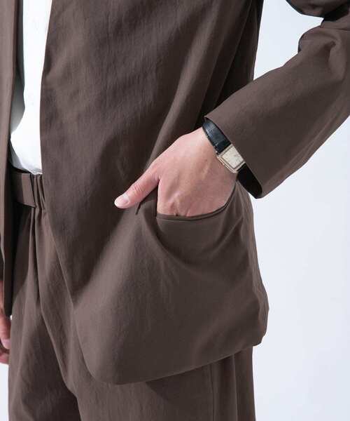 URBAN RESEARCH ROSSO MEN（アーバンリサーチロッソメン）の「丸井織物ノーカラージャケット『セットアップ対応』（ノーカラージャケット・メンズ・ブラウン/カーキ/ネイビー・MEDIUM/LARGE/X-LARGE）」の7枚目の写真