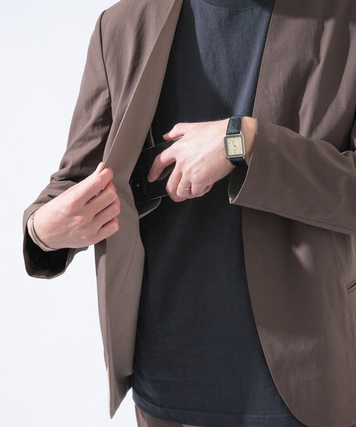 URBAN RESEARCH ROSSO MEN（アーバンリサーチロッソメン）の「丸井織物ノーカラージャケット『セットアップ対応』（ノーカラージャケット・メンズ・ブラウン/カーキ/ネイビー・MEDIUM/LARGE/X-LARGE）」の8枚目の写真