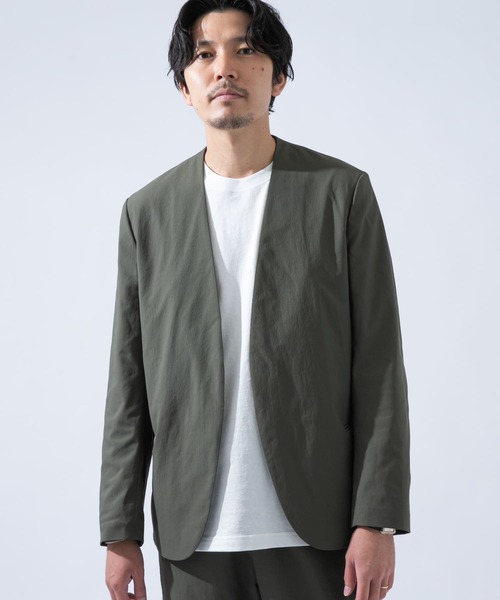 URBAN RESEARCH ROSSO MEN（アーバンリサーチロッソメン）の「丸井織物ノーカラージャケット『セットアップ対応』（ノーカラージャケット・メンズ・ブラウン/カーキ/ネイビー・MEDIUM/LARGE/X-LARGE）」の12枚目の写真