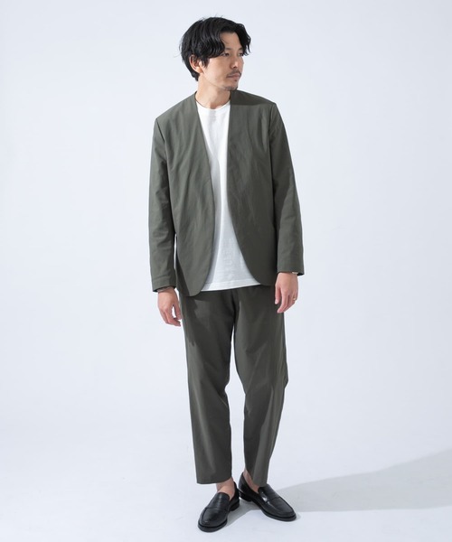 URBAN RESEARCH ROSSO MEN（アーバンリサーチロッソメン）の「丸井織物ノーカラージャケット『セットアップ対応』（ノーカラージャケット・メンズ・ブラウン/カーキ/ネイビー・MEDIUM/LARGE/X-LARGE）」の14枚目の写真