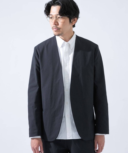 URBAN RESEARCH ROSSO MEN（アーバンリサーチロッソメン）の「丸井織物ノーカラージャケット『セットアップ対応』（ノーカラージャケット・メンズ・ブラウン/カーキ/ネイビー・MEDIUM/LARGE/X-LARGE）」の15枚目の写真