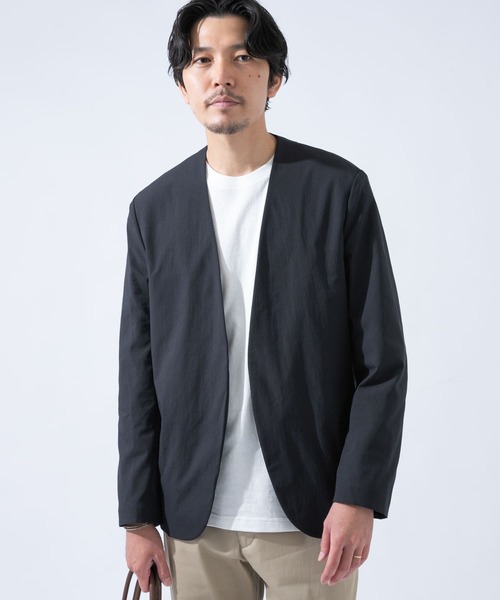 URBAN RESEARCH ROSSO MEN（アーバンリサーチロッソメン）の「丸井織物ノーカラージャケット『セットアップ対応』（ノーカラージャケット・メンズ・ブラウン/カーキ/ネイビー・MEDIUM/LARGE/X-LARGE）」の16枚目の写真