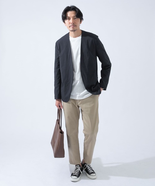 URBAN RESEARCH ROSSO MEN（アーバンリサーチロッソメン）の「丸井織物ノーカラージャケット『セットアップ対応』（ノーカラージャケット・メンズ・ブラウン/カーキ/ネイビー・MEDIUM/LARGE/X-LARGE）」の20枚目の写真