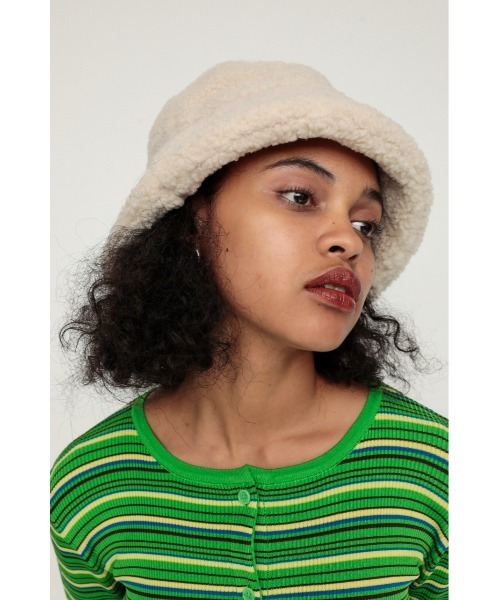 SLY（スライ）の「FLUFFY HAT/ハット（ハット・レディース・アイボリー/ブラック・FREE）」の3枚目の写真