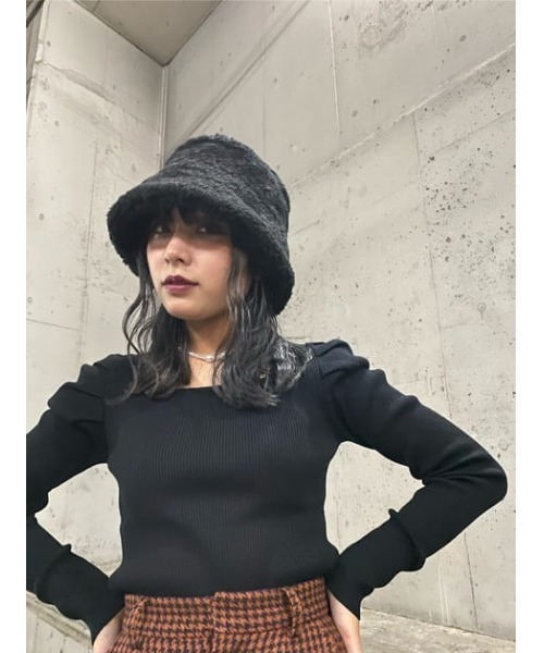 SLY（スライ）の「FLUFFY HAT/ハット（ハット・レディース・アイボリー/ブラック・FREE）」の18枚目の写真