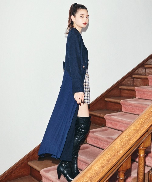 REDYAZEL（レディアゼル）の「スクエアトゥサイハイブーツ（ブーツ・レディース・ブラック/ブラウン/カーキ・SMALL/MEDIUM/LARGE）」の18枚目の写真