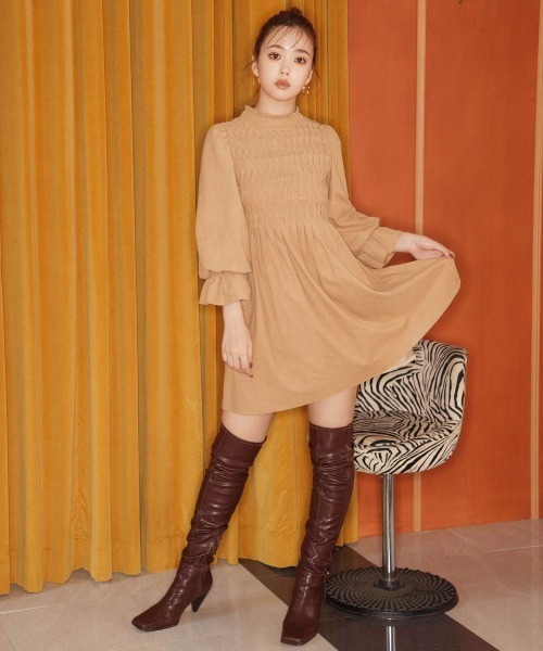 REDYAZEL（レディアゼル）の「スクエアトゥサイハイブーツ（ブーツ・レディース・ブラック/ブラウン/カーキ・SMALL/MEDIUM/LARGE）」の17枚目の写真