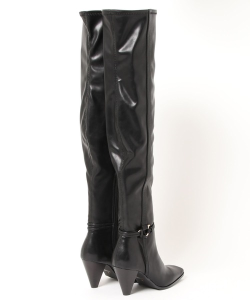 REDYAZEL（レディアゼル）の「スクエアトゥサイハイブーツ（ブーツ・レディース・ブラック/ブラウン/カーキ・SMALL/MEDIUM/LARGE）」の6枚目の写真