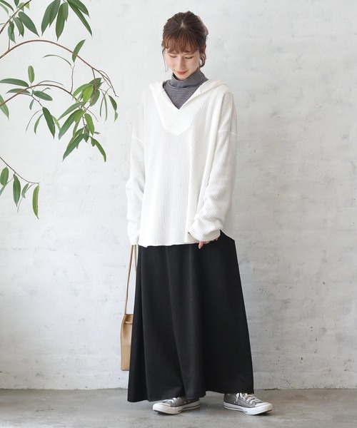 Crisp（クリスプ）の「ビッグワッフルフーディー（パーカー・レディース・ホワイト/ベージュ・FREE）」の20枚目の写真