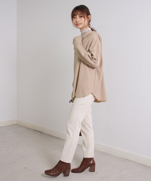 Crisp（クリスプ）の「ビッグワッフルフーディー（パーカー・レディース・ホワイト/ベージュ・FREE）」の10枚目の写真