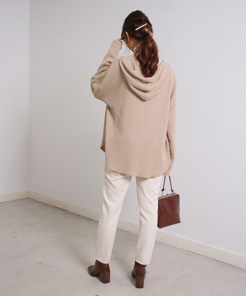 Crisp（クリスプ）の「ビッグワッフルフーディー（パーカー・レディース・ホワイト/ベージュ・FREE）」の9枚目の写真