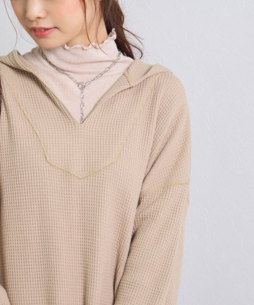 Crisp（クリスプ）の「ビッグワッフルフーディー（パーカー・レディース・ホワイト/ベージュ・FREE）」の4枚目の写真