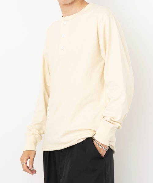 Healthknit(ヘルスニット)の「【Healthknit】ヘンリーネックコットン長袖Tシャツ ロンT 定番商品 906L(Tシャツ/カットソー・メンズ・ヘザーグレー/チャコール/ナチュラル/ブラック/ホワイト・L/XL/M)」の5枚目の写真