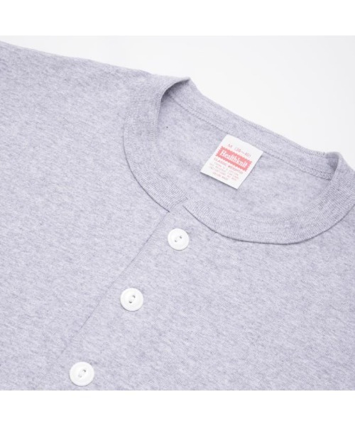 Healthknit(ヘルスニット)の「【Healthknit】ヘンリーネックコットン長袖Tシャツ ロンT 定番商品 906L(Tシャツ/カットソー・メンズ・ヘザーグレー/チャコール/ナチュラル/ブラック/ホワイト・L/XL/M)」の9枚目の写真