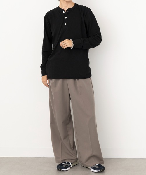 Healthknit(ヘルスニット)の「【Healthknit】ヘンリーネックコットン長袖Tシャツ ロンT 定番商品 906L(Tシャツ/カットソー・メンズ・ヘザーグレー/チャコール/ナチュラル/ブラック/ホワイト・L/XL/M)」の12枚目の写真