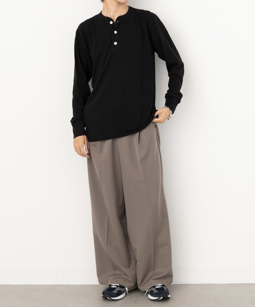 Healthknit(ヘルスニット)の「【Healthknit】ヘンリーネックコットン長袖Tシャツ ロンT 定番商品 906L(Tシャツ/カットソー・メンズ・ヘザーグレー/チャコール/ナチュラル/ブラック/ホワイト・L/XL/M)」の13枚目の写真