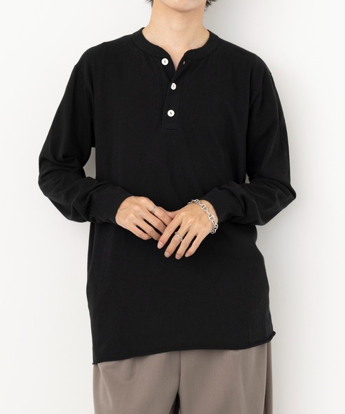 Healthknit(ヘルスニット)の「【Healthknit】ヘンリーネックコットン長袖Tシャツ ロンT 定番商品 906L(Tシャツ/カットソー・メンズ・ヘザーグレー/チャコール/ナチュラル/ブラック/ホワイト・L/XL/M)」の11枚目の写真