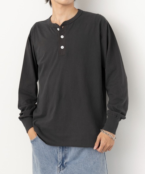 週末限定セール❕ペンリール　インターナショナル2　30ポンド セール】【Healthknit】ヘンリーネックコットン長袖Tシャツ ロンT