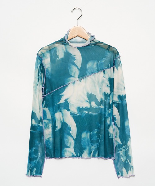 AS KNOW AS PINKY(アズノゥアズピンキー)の「染めてメロウメッシュプルオーバー(Tシャツ/カットソー・レディース・グレー系/ブラウン系/グリーン系/ピンク系・FREE)」の3枚目の写真