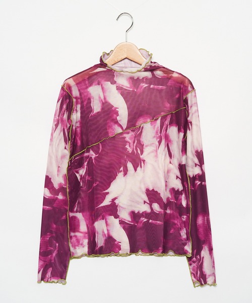 AS KNOW AS PINKY(アズノゥアズピンキー)の「染めてメロウメッシュプルオーバー(Tシャツ/カットソー・レディース・グレー系/ブラウン系/グリーン系/ピンク系・FREE)」の4枚目の写真