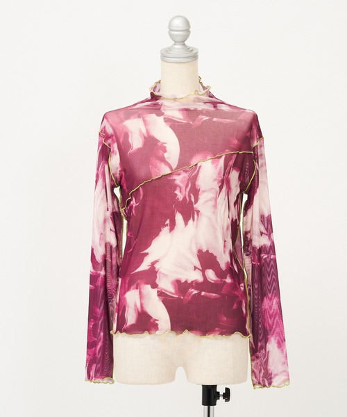 AS KNOW AS PINKY(アズノゥアズピンキー)の「染めてメロウメッシュプルオーバー(Tシャツ/カットソー・レディース・グレー系/ブラウン系/グリーン系/ピンク系・FREE)」の17枚目の写真