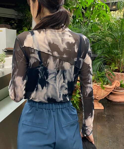 AS KNOW AS PINKY(アズノゥアズピンキー)の「染めてメロウメッシュプルオーバー(Tシャツ/カットソー・レディース・グレー系/ブラウン系/グリーン系/ピンク系・FREE)」の7枚目の写真