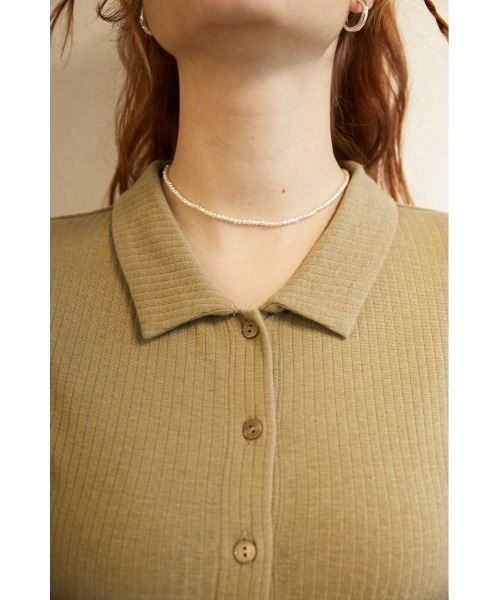 SLY（スライ）の「Sly Skin WOOL MIX LONG C/D ウールミックスロング カーディガン（ルームウェア/パジャマ・レディース・ベージュ/ライトグリーン・FREE）」の13枚目の写真