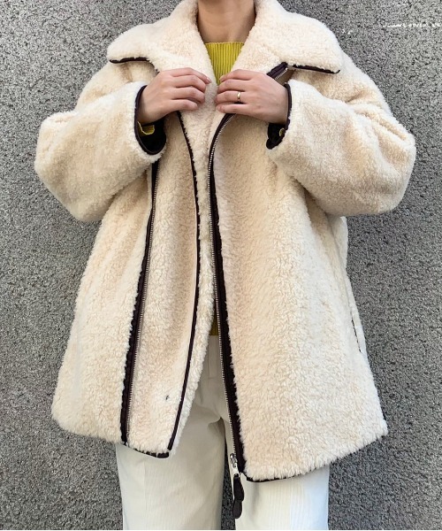 CASA FLINE（カーサフライン）の「ステンカラーボアリバーシブルJKコート（その他アウター・レディース・カーキ/ブラウン・FREE）」の12枚目の写真