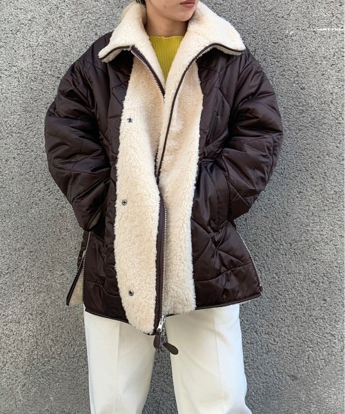 CASA FLINE（カーサフライン）の「ステンカラーボアリバーシブルJKコート（その他アウター・レディース・カーキ/ブラウン・FREE）」の17枚目の写真