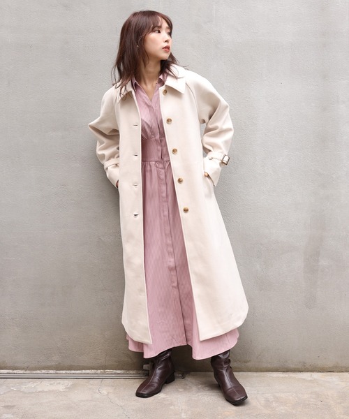 one after another NICE CLAUP(ワンアフターアナザーナイスクラップ)の「ロングシャツワンピース(シャツワンピース・レディース・パープル/ブラウン/ブルー系その他/ピンク系その他・FREE)」の7枚目の写真