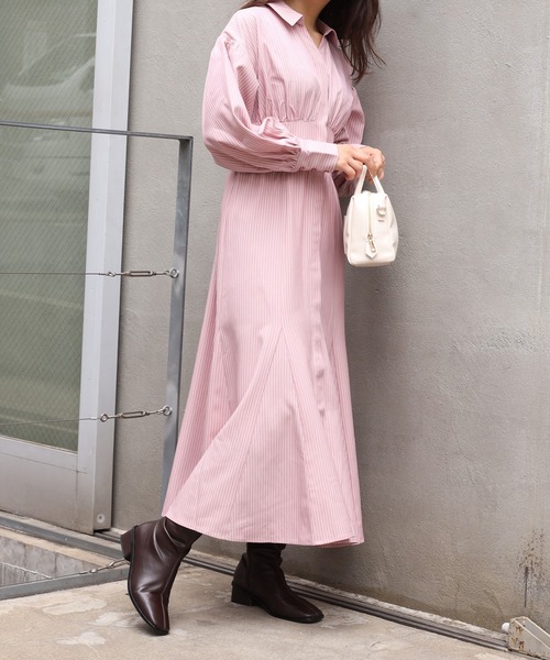 one after another NICE CLAUP(ワンアフターアナザーナイスクラップ)の「ロングシャツワンピース(シャツワンピース・レディース・パープル/ブラウン/ブルー系その他/ピンク系その他・FREE)」の16枚目の写真