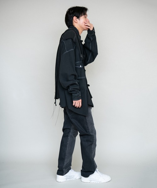 ability（アビリティ）の「DISCOVERED ディスカバード NEWSED リメイクアイテム / Docking Denim China Shirt / DC-NS-SH-02（シャツ/ブラウス・メンズ・ブラック/インディゴブルー・FREE）」の8枚目の写真