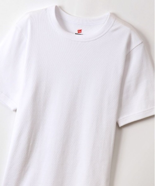 HANES（ヘインズ）の「Hanes/ヘインズ/BEEFY T-Shirts/ビーフィーリブTシャツ(HM1-R103)（Tシャツ/カットソー・メンズ・ホワイト/ブラック・MEDIUM/X-LARGE/LARGE）」の6枚目の写真