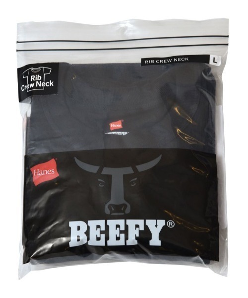 HANES（ヘインズ）の「Hanes/ヘインズ/BEEFY T-Shirts/ビーフィーリブTシャツ(HM1-R103)（Tシャツ/カットソー・メンズ・ホワイト/ブラック・MEDIUM/X-LARGE/LARGE）」の22枚目の写真