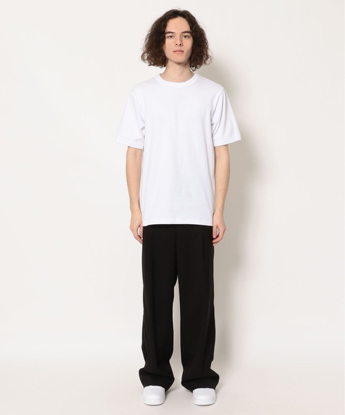 HANES（ヘインズ）の「Hanes/ヘインズ/BEEFY T-Shirts/ビーフィーリブTシャツ(HM1-R103)（Tシャツ/カットソー・メンズ・ホワイト/ブラック・MEDIUM/X-LARGE/LARGE）」の5枚目の写真