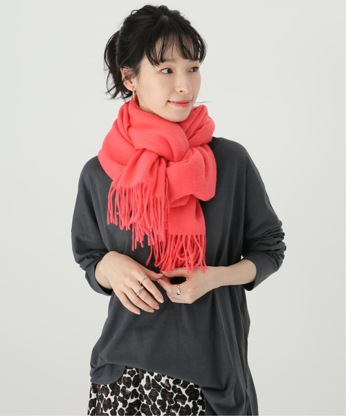Simplicite（サンプリシテ）の「カシミア混ストール（マフラー・レディース・ピンク/ブラウン/チャコールグレー/ブルー・FREE）」の14枚目の写真