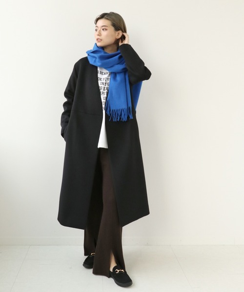 Simplicite（サンプリシテ）の「カシミア混ストール（マフラー・レディース・ピンク/ブラウン/チャコールグレー/ブルー・FREE）」の15枚目の写真