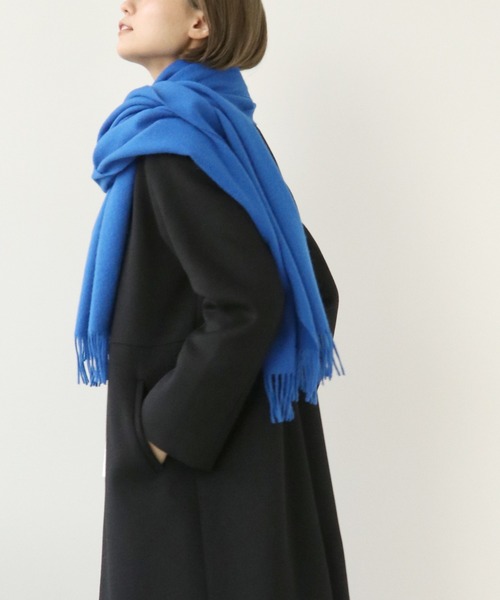 Simplicite（サンプリシテ）の「カシミア混ストール（マフラー・レディース・ピンク/ブラウン/チャコールグレー/ブルー・FREE）」の16枚目の写真