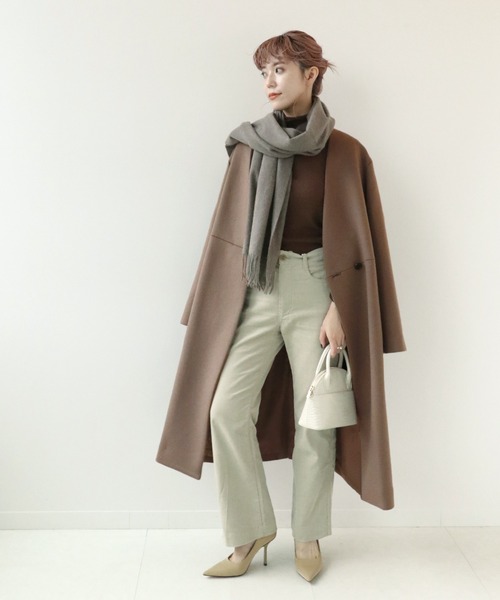 Simplicite（サンプリシテ）の「カシミア混ストール（マフラー・レディース・ピンク/ブラウン/チャコールグレー/ブルー・FREE）」の18枚目の写真