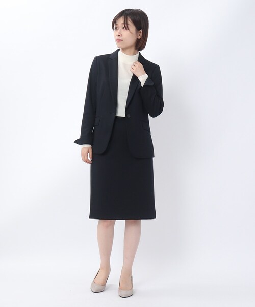 UNTITLED(アンタイトル)の「◆レイナジャージータイトスカート【洗える・抗菌防臭】(スーツスカート・レディース・ブラック系5/ダークネイビー・02/03/01)」の13枚目の写真