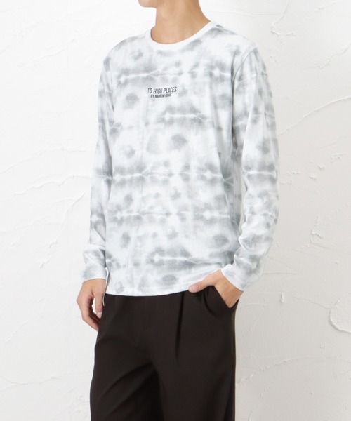 Mac-House(マックハウス)の「T-GRAPHICS 総柄プリントロングスリーブTシャツ(Tシャツ/カットソー・メンズ・ブラック/サックスブルー/グレー/グレイッシュベージュ/ネイビー・L/S/M/XL)」の16枚目の写真