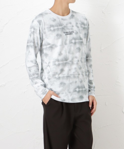 Mac-House(マックハウス)の「T-GRAPHICS 総柄プリントロングスリーブTシャツ(Tシャツ/カットソー・メンズ・ブラック/サックスブルー/グレー/グレイッシュベージュ/ネイビー・L/S/M/XL)」の8枚目の写真