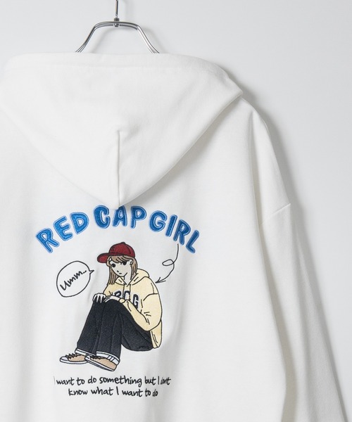 Red Cap Girl(レッドキャプガール)の「【a-r】〔RedCapGirl/レッドキャップガール〕バックサテン刺繍 ルーズサイズ フルジップパーカー セットアップ展開有(パーカー・メンズ・アッシュグレー/アイボリー/ブルー/グリーン/その他2/チャコールグレー/その他/ホワイト/オレンジ/ネイビー/ホワイト系1/カーキ/ライトグレー系1/ダークグレー・MEDIUM/LARGE/X-LARGE)」の4枚目の写真