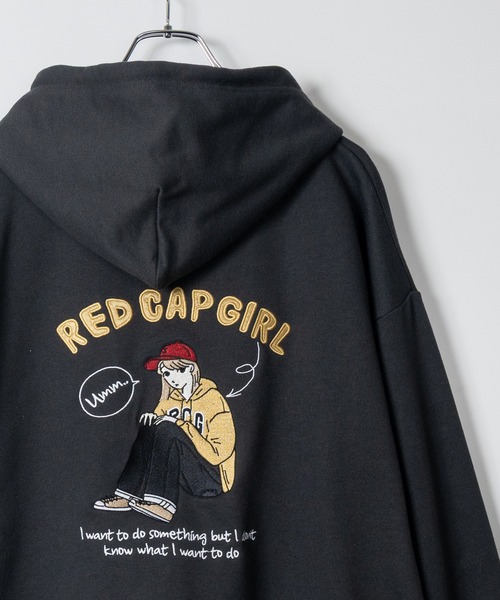 Red Cap Girl(レッドキャプガール)の「【a-r】〔RedCapGirl/レッドキャップガール〕バックサテン刺繍 ルーズサイズ フルジップパーカー セットアップ展開有(パーカー・メンズ・アッシュグレー/アイボリー/ブルー/グリーン/その他2/チャコールグレー/その他/ホワイト/オレンジ/ネイビー/ホワイト系1/カーキ/ライトグレー系1/ダークグレー・MEDIUM/LARGE/X-LARGE)」の7枚目の写真