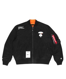 【Aape】MA-1ジャケット リバーシブル 黒/迷彩 高い品質 リバーシブル【Aape】MA-1ジャケット 黒/迷彩