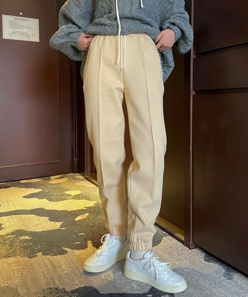 Didot.showroom（ディドット ショールーム）の「8color jogger pants / 8カラー展開スウェットジョガーパンツ（スウェットパンツ・レディース・ブラック/ベージュ/グレー/ブルー/グリーン/オートミール/チャコールグレー/ヘザーグレー・FREE）」の5枚目の写真
