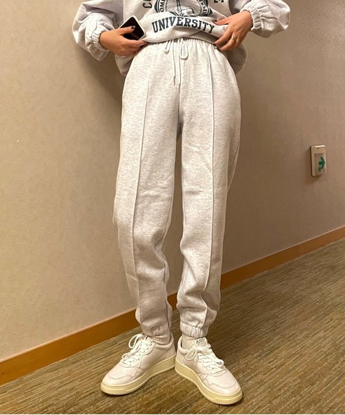 Didot.showroom（ディドット ショールーム）の「8color jogger pants / 8カラー展開スウェットジョガーパンツ（スウェットパンツ・レディース・ブラック/ベージュ/グレー/ブルー/グリーン/オートミール/チャコールグレー/ヘザーグレー・FREE）」の4枚目の写真