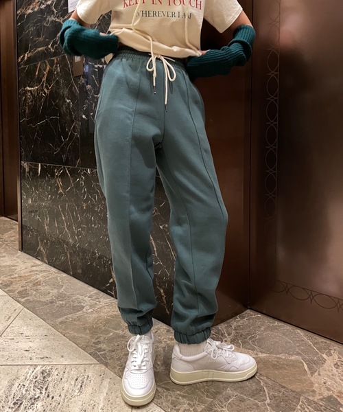 Didot.showroom（ディドット ショールーム）の「8color jogger pants / 8カラー展開スウェットジョガーパンツ（スウェットパンツ・レディース・ブラック/ベージュ/グレー/ブルー/グリーン/オートミール/チャコールグレー/ヘザーグレー・FREE）」の12枚目の写真