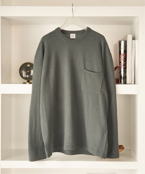 セール カシミヤ クルーネックニット ニット セーター ポケット ポケット トップス Edifice エディフィス のニット セーター カシミヤ Edifice エディフィス のファッション 日本人気商品